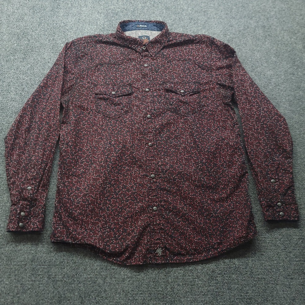 Moonshine Spirit Brad Paisley Mens Western Snap Shirt Floral Red Black MSH19W4
